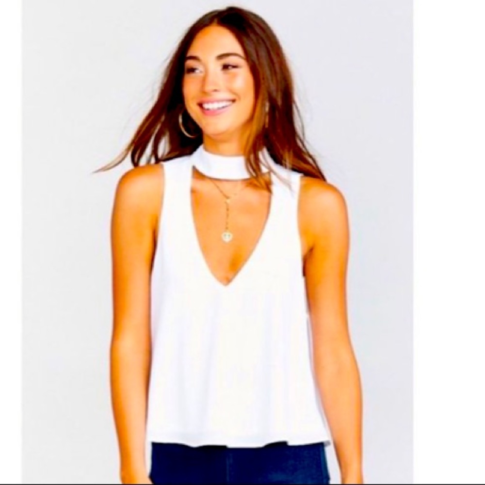 Show Me Your Mumu white loose flowing crop top XS